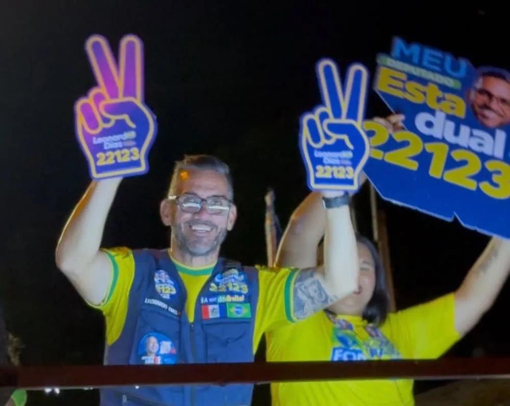 Imagem de reprodução; candidato Leonardo Dias